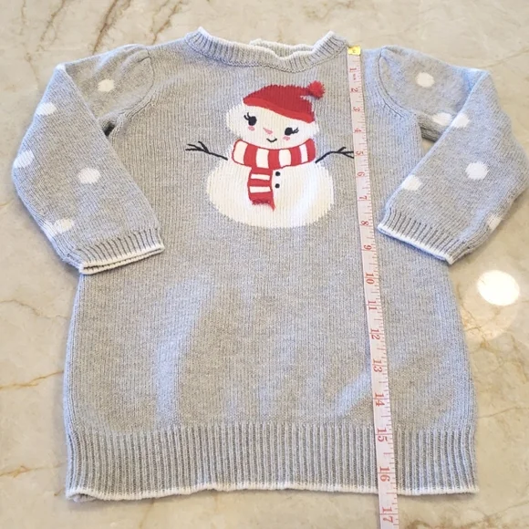 GYMBOREE GRAY WITH WHITE POLKA-DOT SNOWMAN ⛄ SWEATER SIZE 18-24 MONTHS - Picture 7 of 10